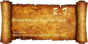 Rosenberg Teofánia névjegykártya